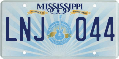 MS license plate LNJ044