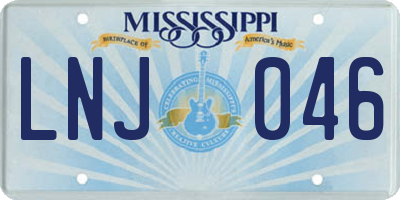 MS license plate LNJ046