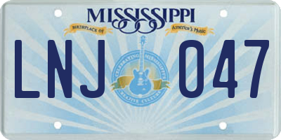MS license plate LNJ047
