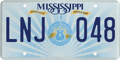 MS license plate LNJ048