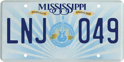 MS license plate LNJ049