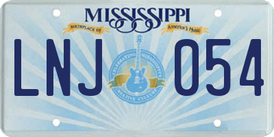 MS license plate LNJ054