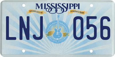 MS license plate LNJ056