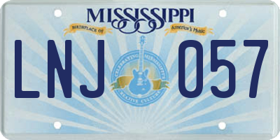 MS license plate LNJ057