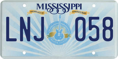 MS license plate LNJ058