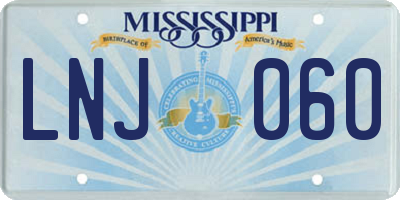 MS license plate LNJ060