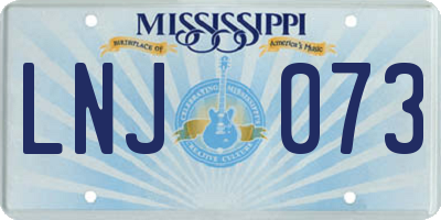MS license plate LNJ073