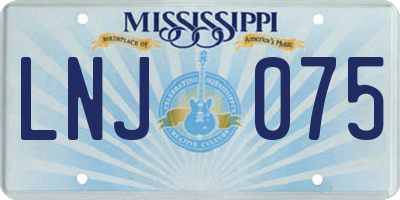 MS license plate LNJ075