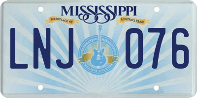 MS license plate LNJ076