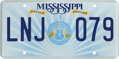 MS license plate LNJ079