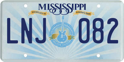 MS license plate LNJ082