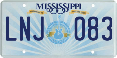 MS license plate LNJ083