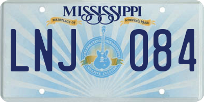 MS license plate LNJ084