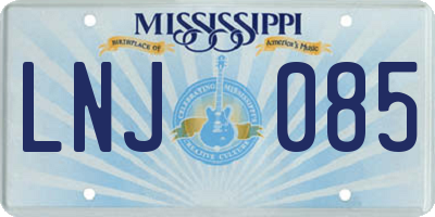MS license plate LNJ085