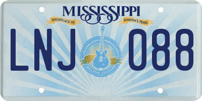 MS license plate LNJ088