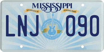 MS license plate LNJ090