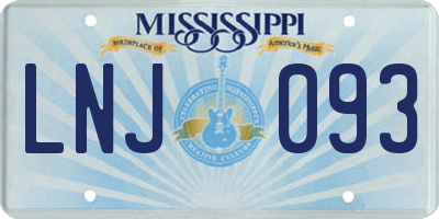 MS license plate LNJ093