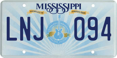 MS license plate LNJ094