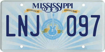 MS license plate LNJ097