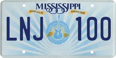 MS license plate LNJ100