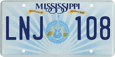 MS license plate LNJ108