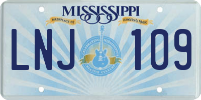 MS license plate LNJ109