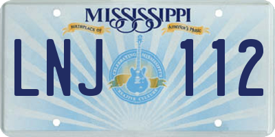 MS license plate LNJ112
