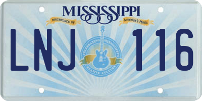 MS license plate LNJ116
