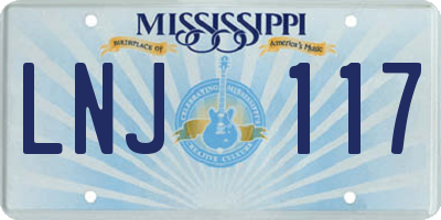 MS license plate LNJ117