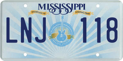 MS license plate LNJ118