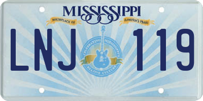 MS license plate LNJ119