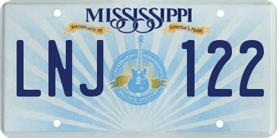 MS license plate LNJ122