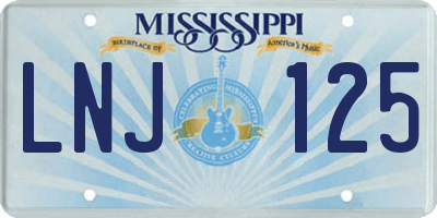 MS license plate LNJ125