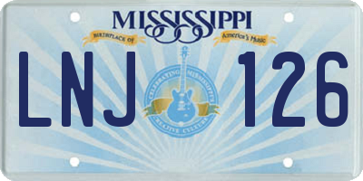 MS license plate LNJ126