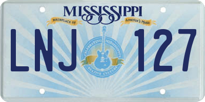 MS license plate LNJ127