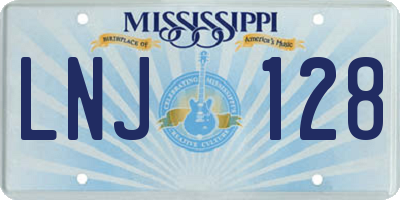 MS license plate LNJ128