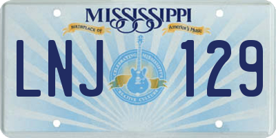 MS license plate LNJ129