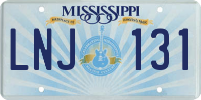 MS license plate LNJ131