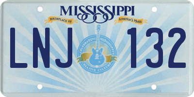 MS license plate LNJ132