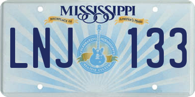 MS license plate LNJ133