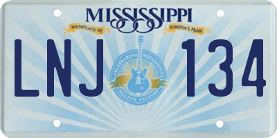 MS license plate LNJ134