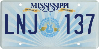 MS license plate LNJ137