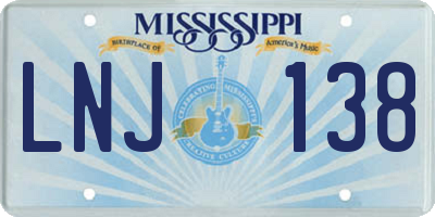 MS license plate LNJ138
