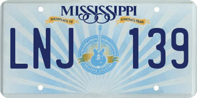 MS license plate LNJ139