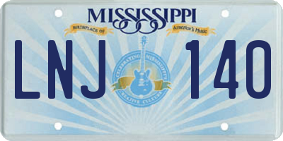MS license plate LNJ140