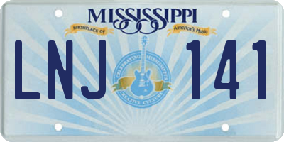 MS license plate LNJ141