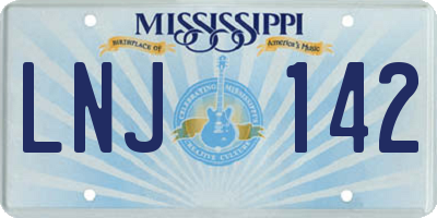MS license plate LNJ142