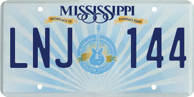 MS license plate LNJ144