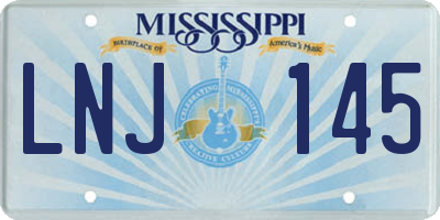 MS license plate LNJ145