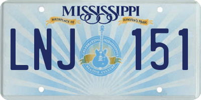 MS license plate LNJ151